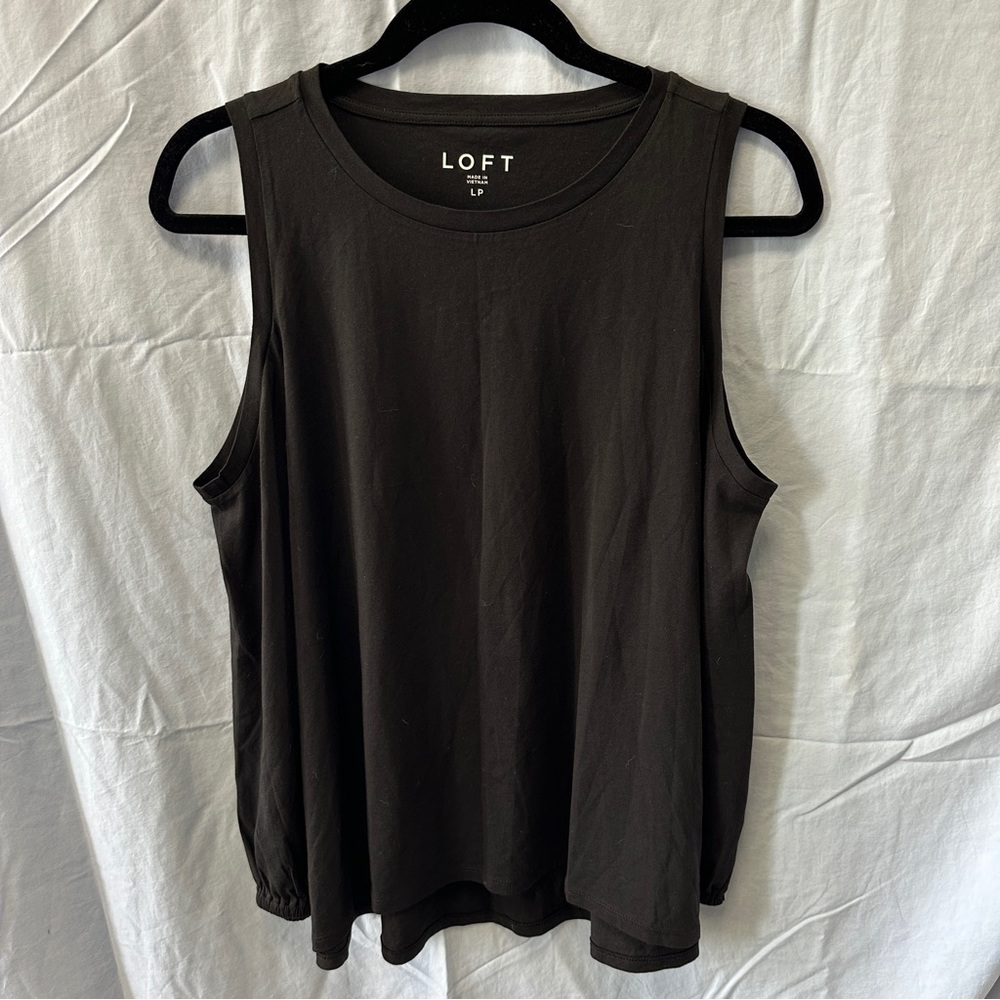 LOFT black cold shoulder long sleeve top, size L, new with tags, never worn
